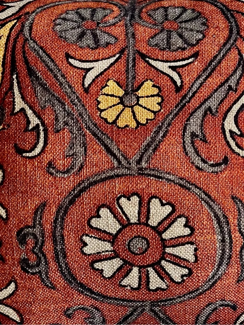 1 Rust Floral Decorative Throw Pillow Cover - Unbranded